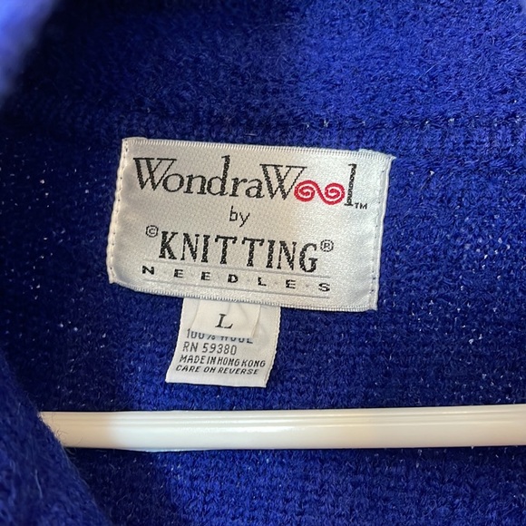 VTG KandraWool Cobalt Blue Coat Size Large Retro NWT 90s Outerwear - Picture 5 of 8